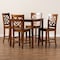 Baxton Studio Nicolette Modern and Contemporary Walnut Brown Finished Wood 5-Piece Pub Set 176-11424-10903-Zoro - alternate 9